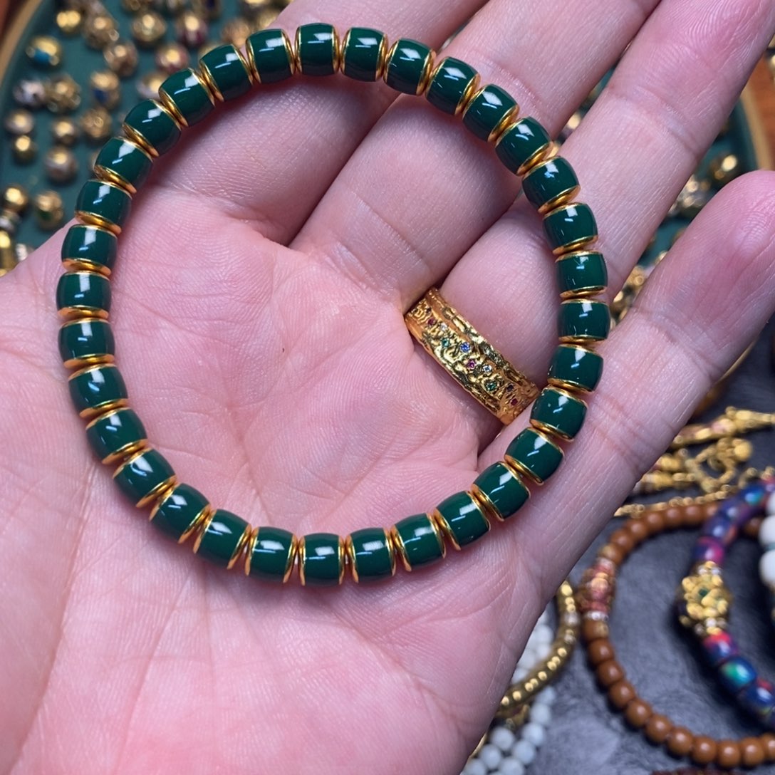 合成立方氧化锆手链足金镶嵌