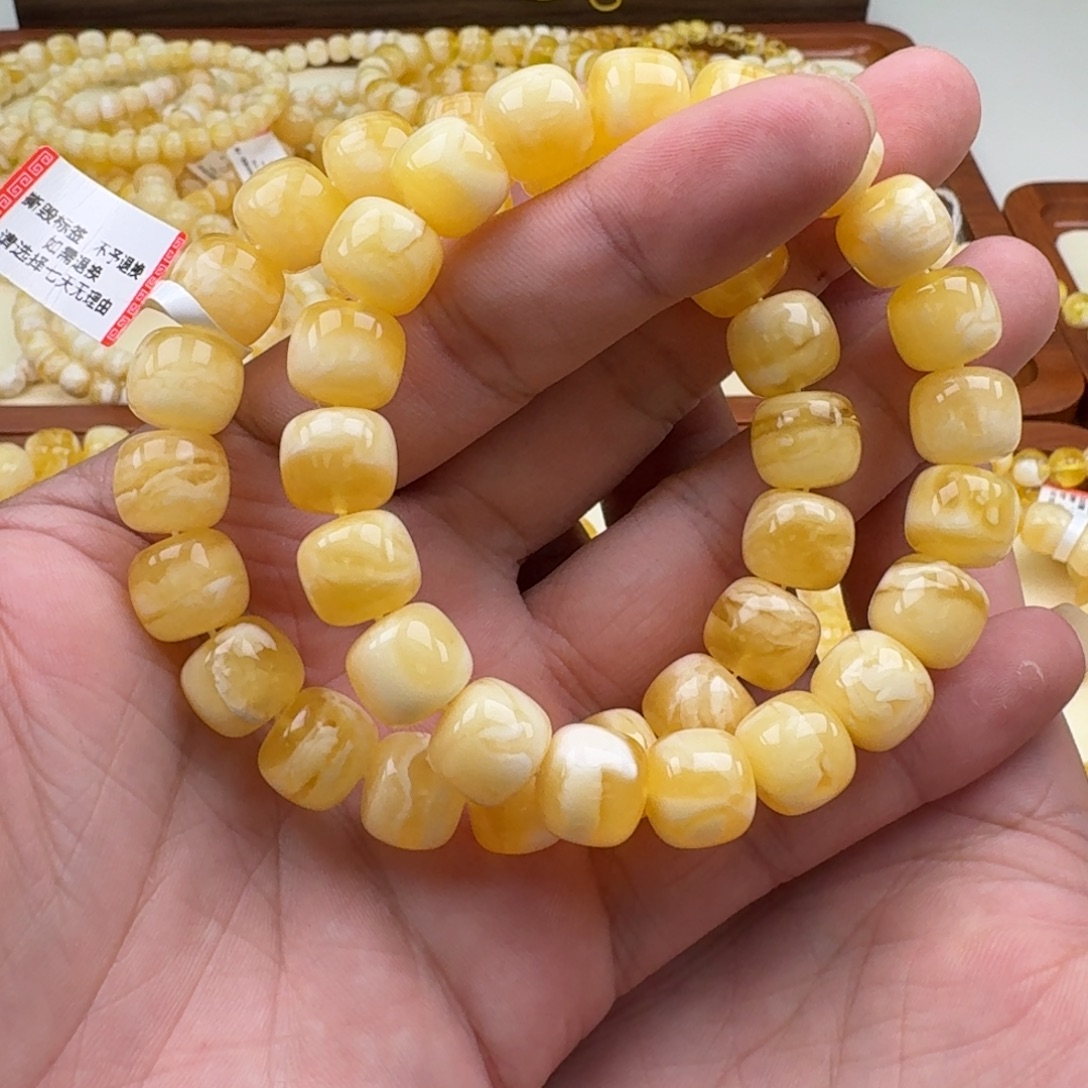 手链琥珀未镶嵌12mm精工老庄多样性发其一