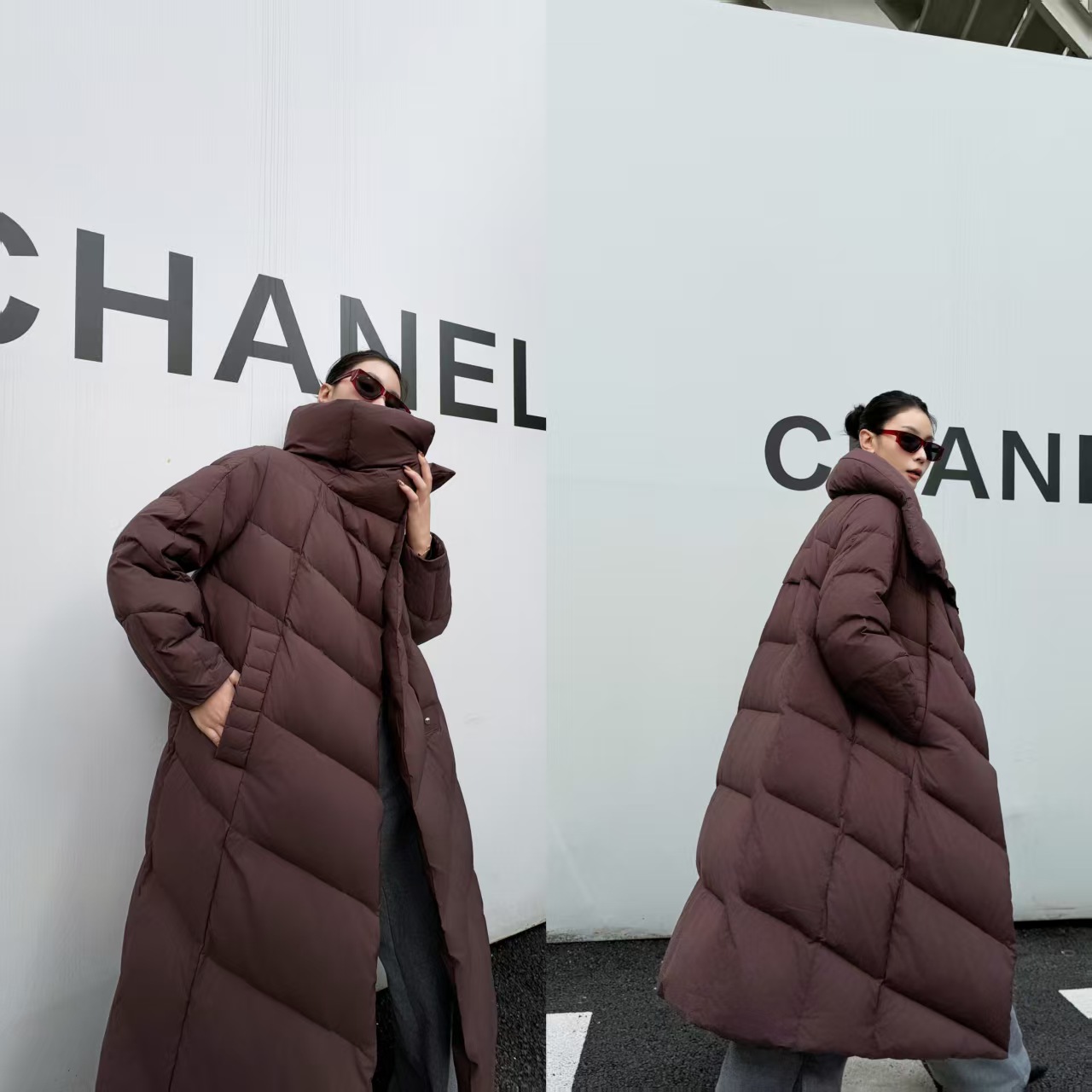 2025冬季女鹅绒服长款纯色保暖休闲8853