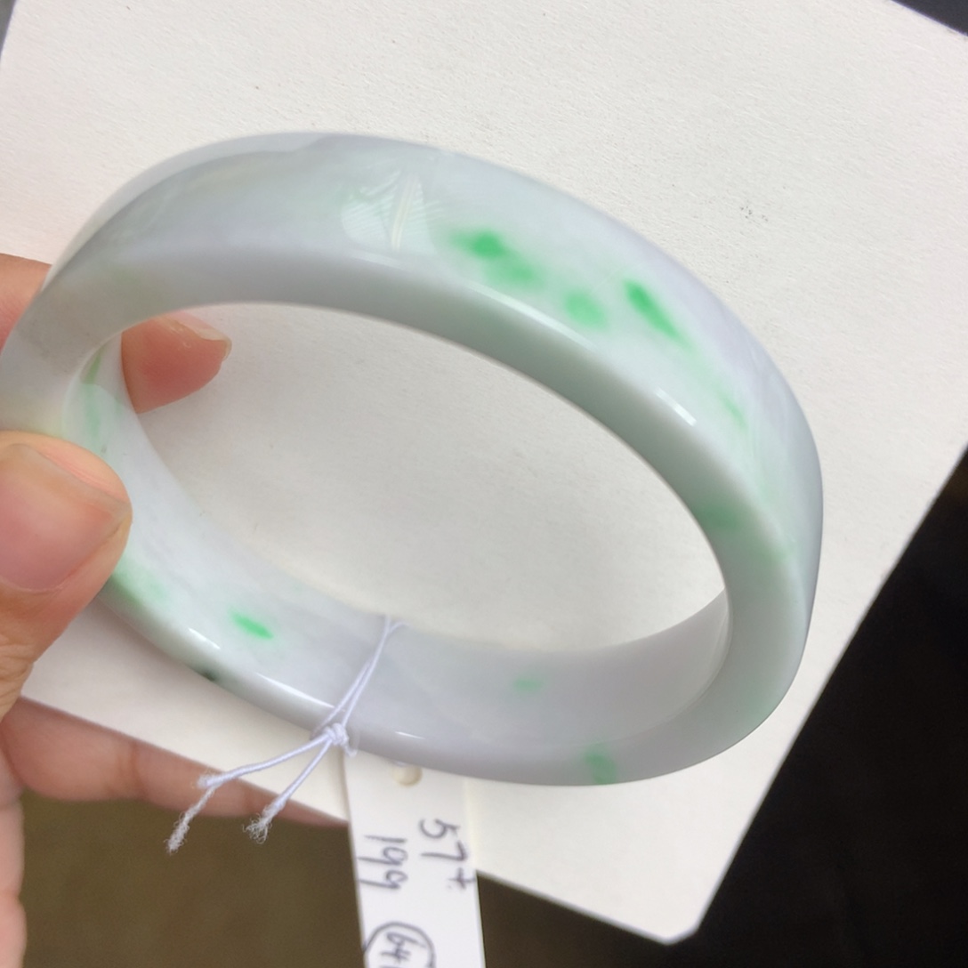 翡翠未镶嵌手镯56.9-12.9-6.4