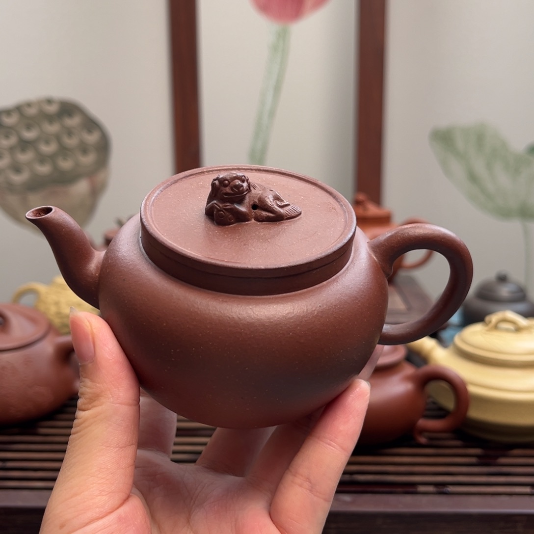 茶壶紫砂四底狮球