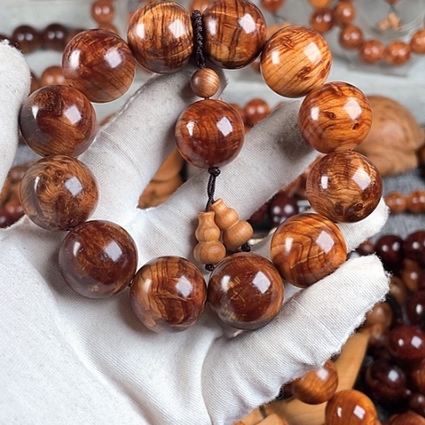 柏木（崖柏）手串/手链全陈化黑油料带满花纹