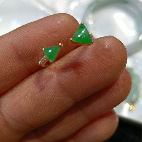 翡翠银S925镶嵌戒指天然A货翡翠，支持复检