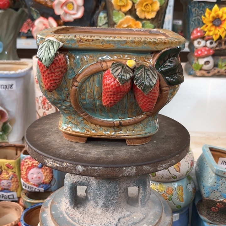 紫砂花盆粗陶材质多肉花盆