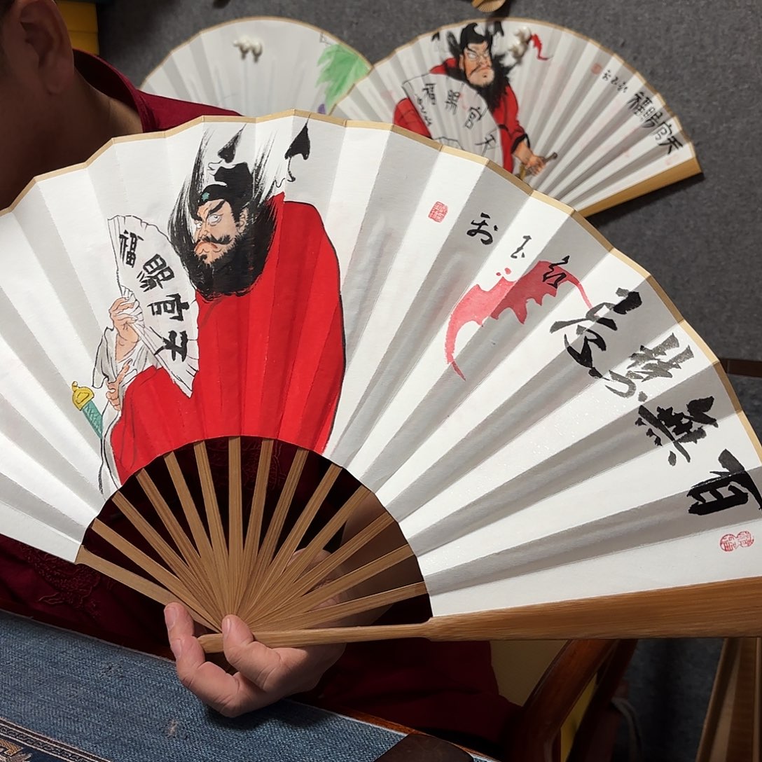 摆***人书法手写手绘10寸老油竹钟馗