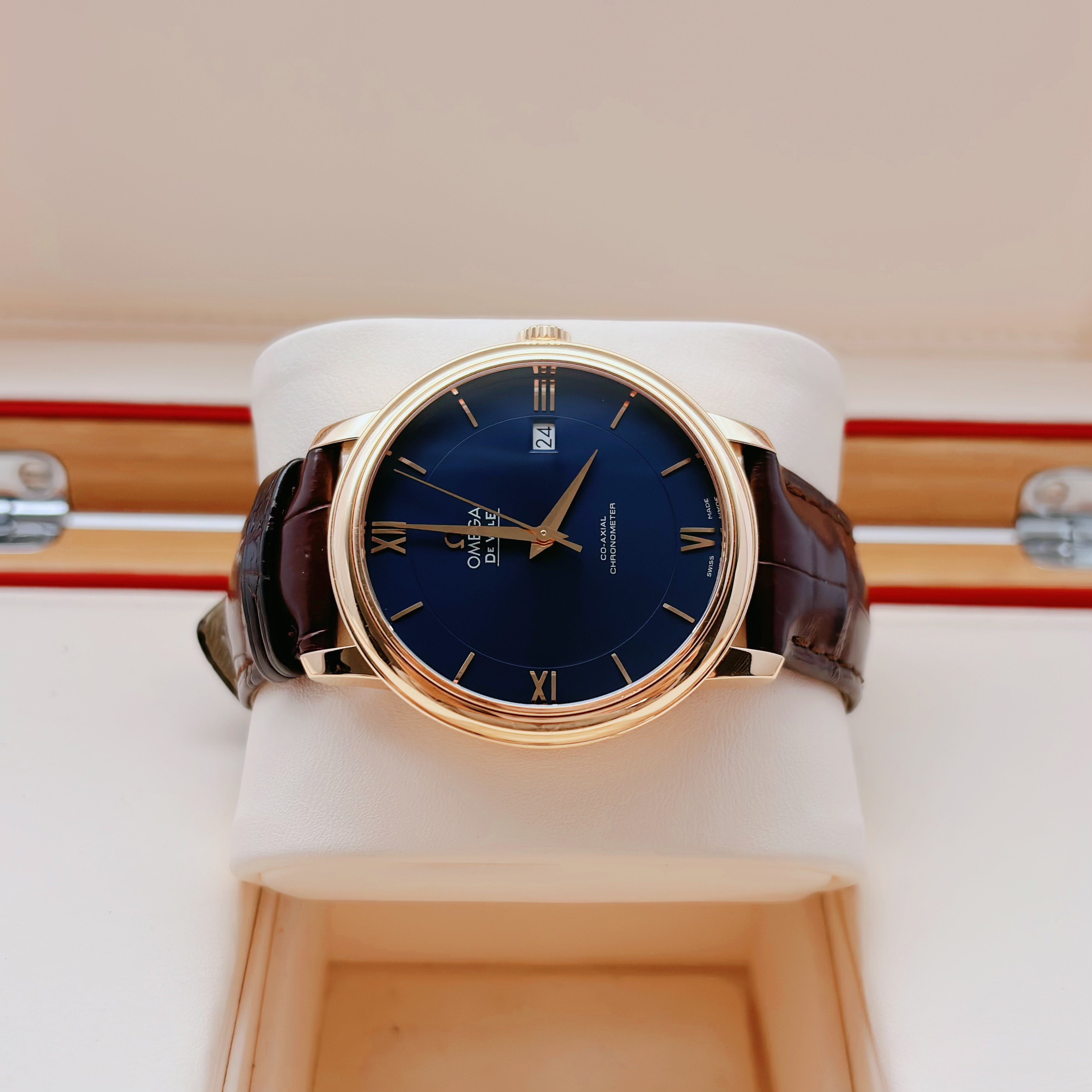 99新 Omega/欧米茄 碟飞/单表/39.5MM/红色K金/机械/公价85600