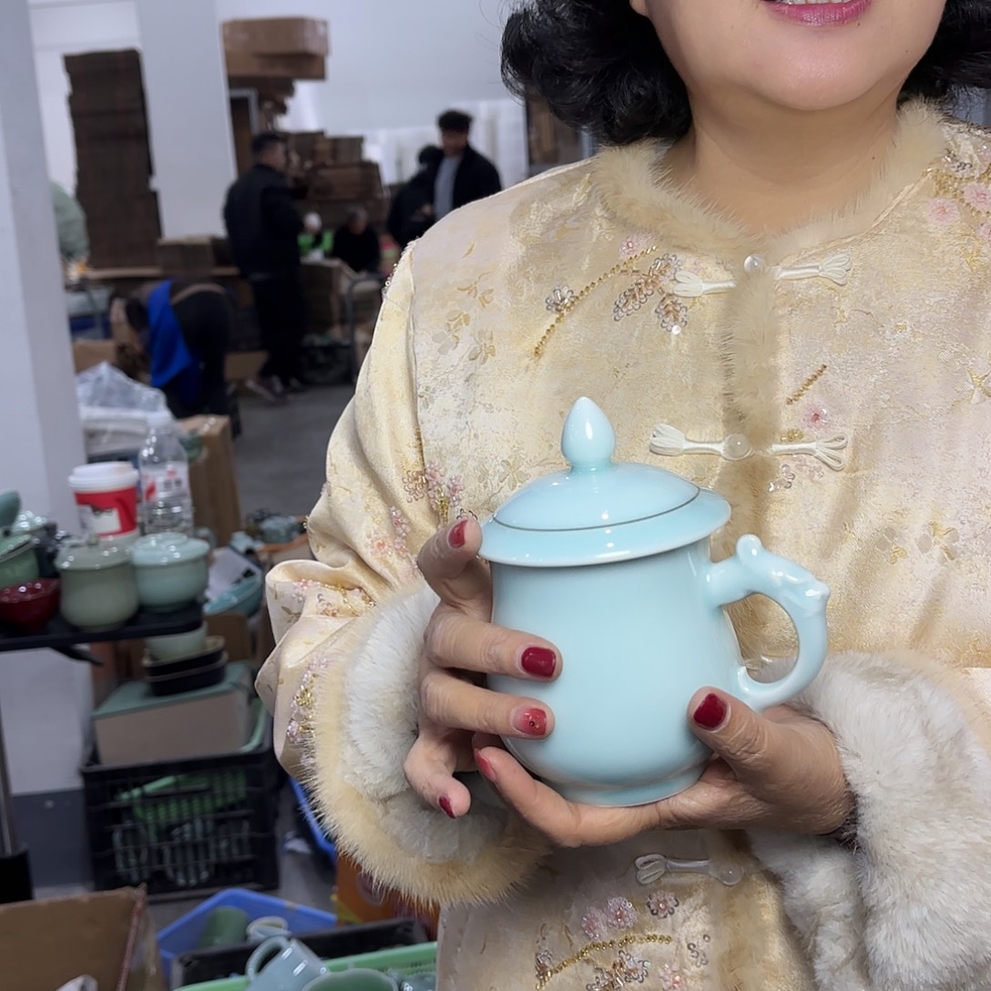 龙泉云间青瓷小米茶器