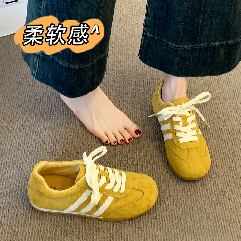 莆田三条杠德训鞋女2025春夏秋季鞋子女轻便软底运动阿甘鞋女34码