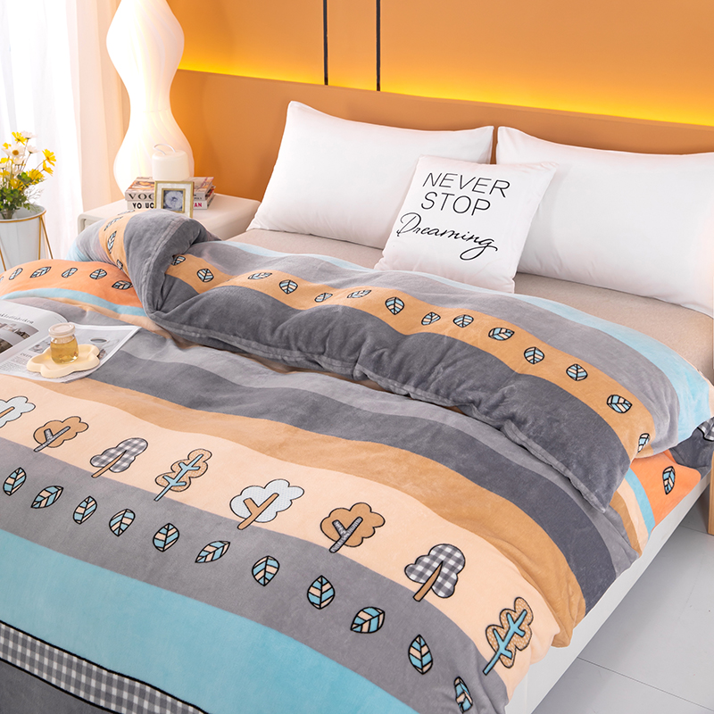 【秋冬新款】高档牛奶绒被套亲肤柔软加绒单双人保暖被罩可机洗