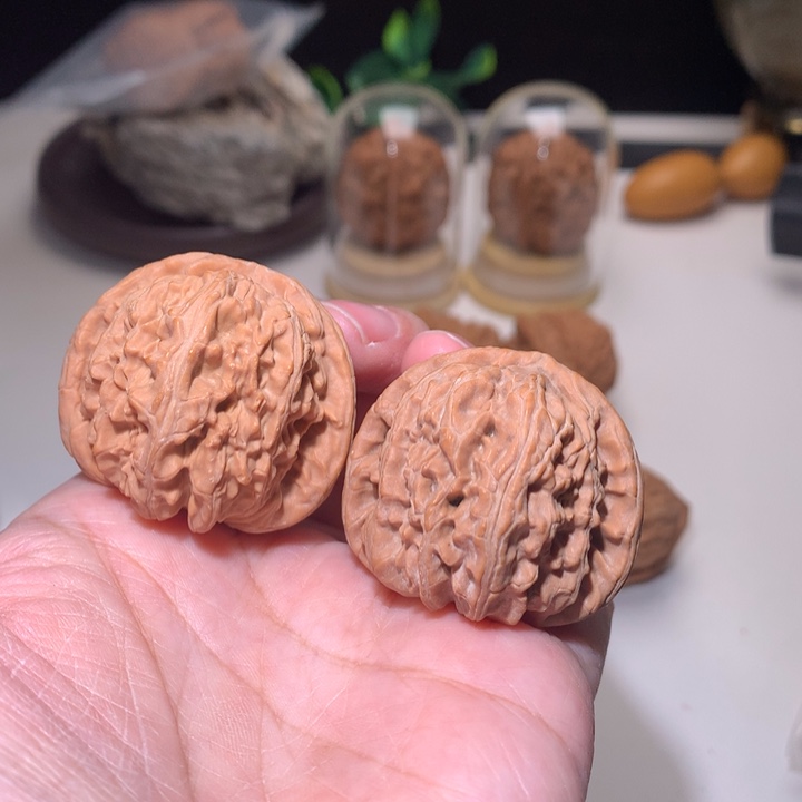 把件文玩核桃白狮子