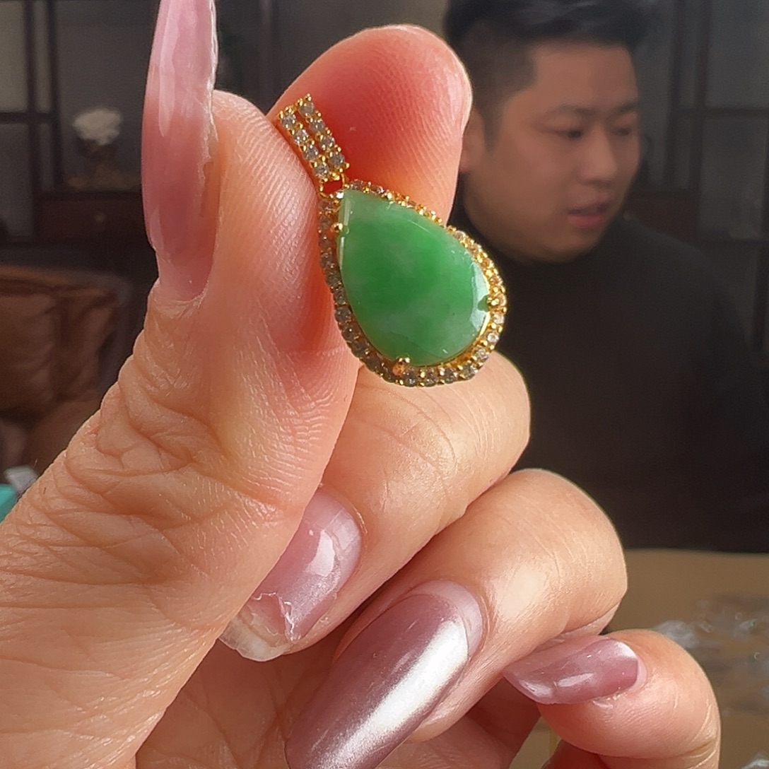 翡翠银S925镶嵌颈饰吊坠63