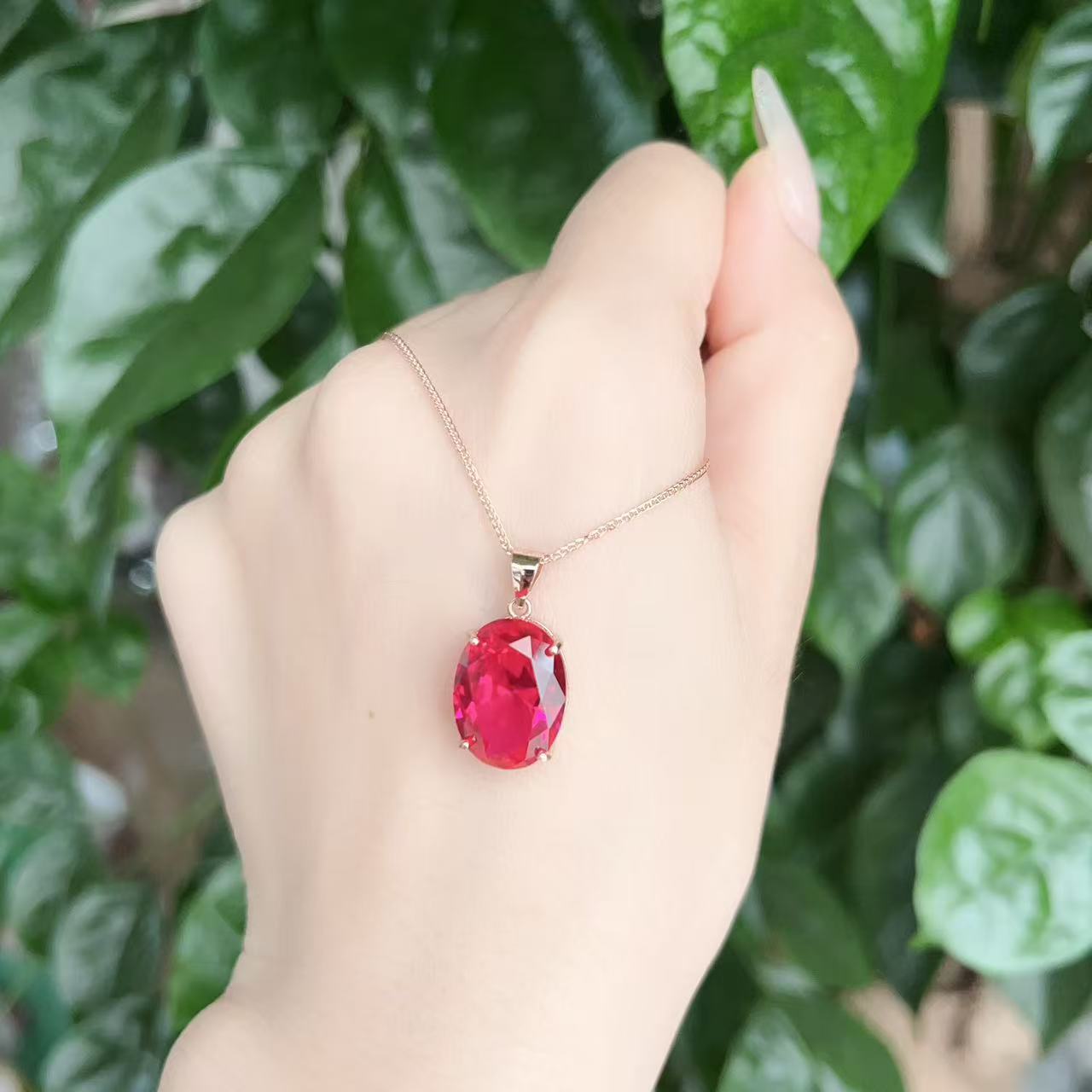 典藏轻奢-精切高品质鸽血红宝吊坠01140