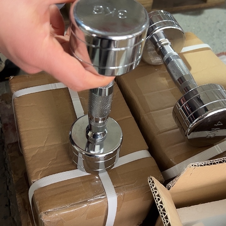 全新电镀纯钢哑铃3公斤一对