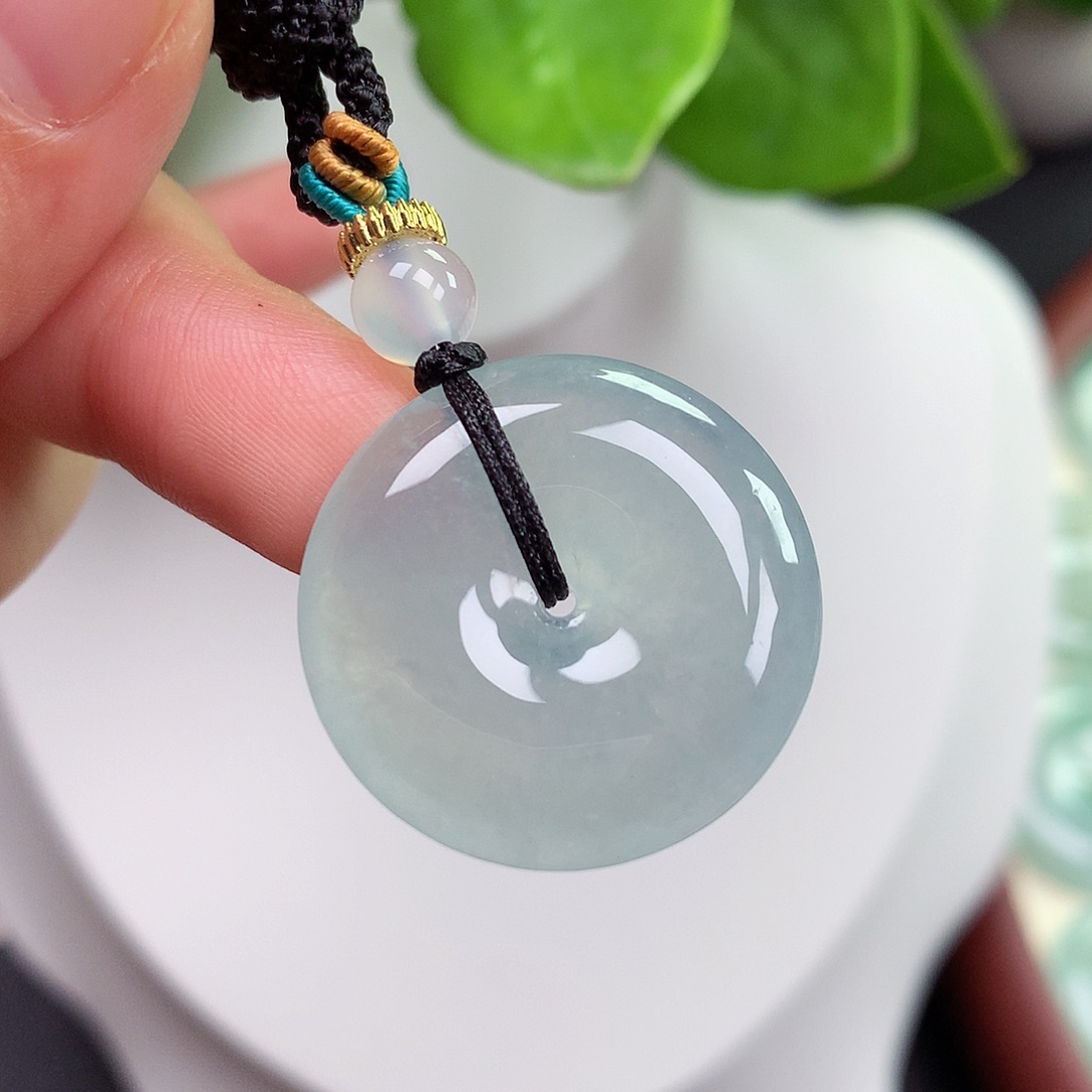 翡翠未镶嵌颈饰平安扣25.1x5.6mm