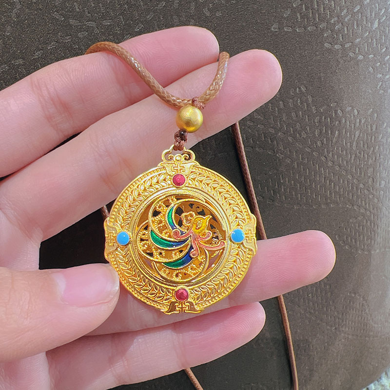 吊坠足银珐琅 古法花丝镂空凤凰涅槃圆牌吊坠送配绳