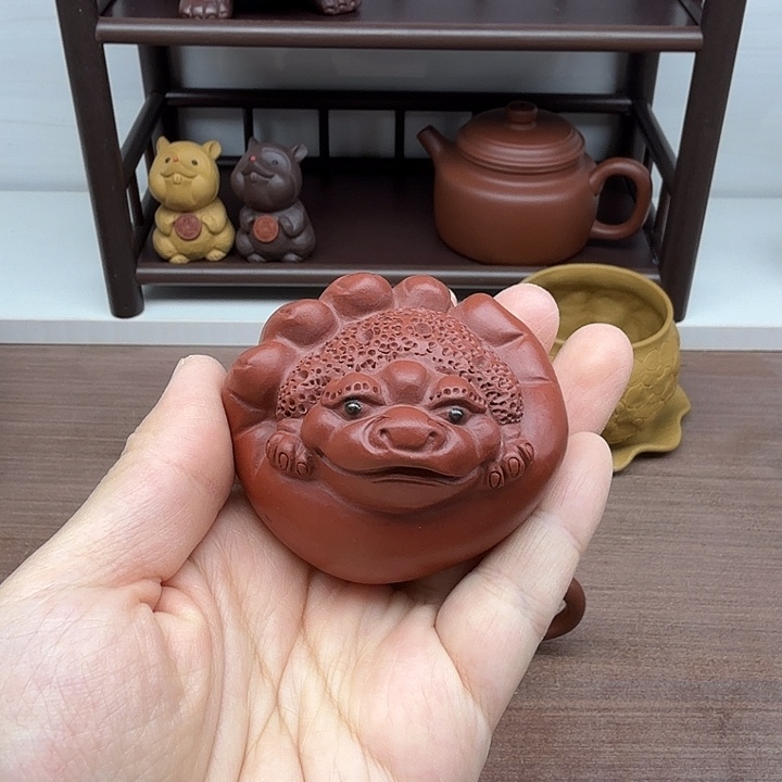 茶案朱泥掌中宝金蟾茶宠