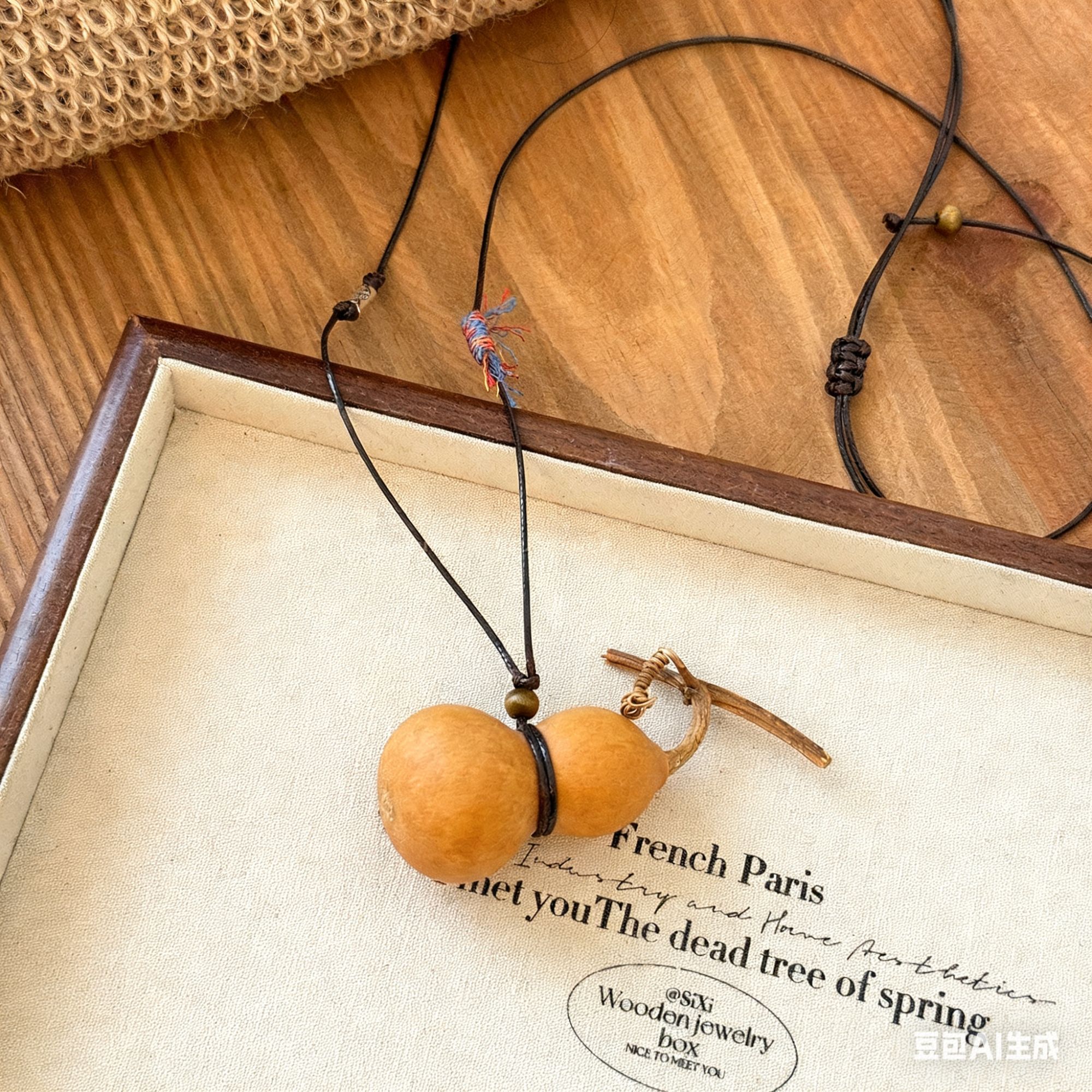 非金属木质吊坠 逍遥葫芦编织吊坠项链【款号390*】