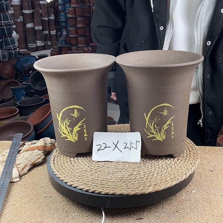 红陶紫砂花盆紫砂