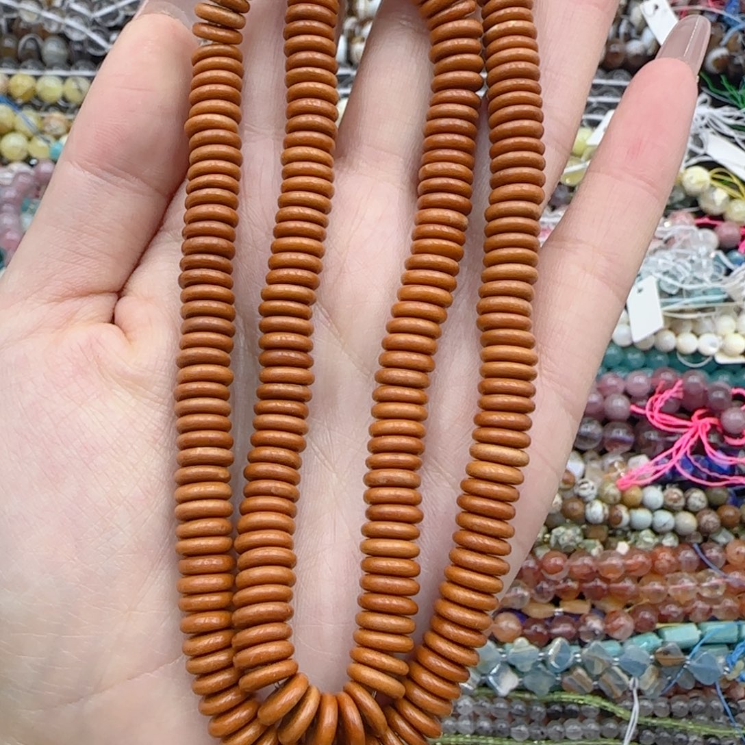 玛瑙/玉髓未镶嵌珠宝半成品橄榄核隔片一条卡8