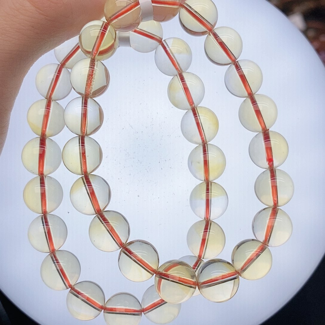水晶手链未镶嵌9黄水晶10mm多样性发其一