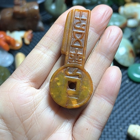 白玉菩提吊坠摆件