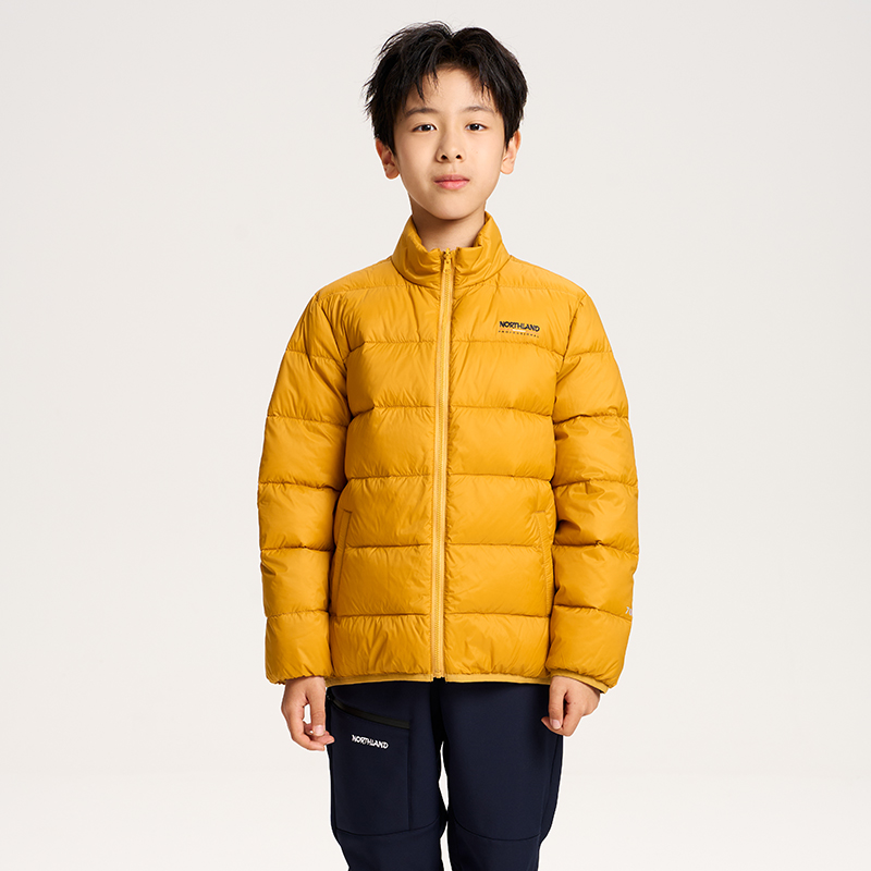 诺诗兰儿童轻薄秋冬款男童立领超轻鹅绒服保暖外套棉服CD140401