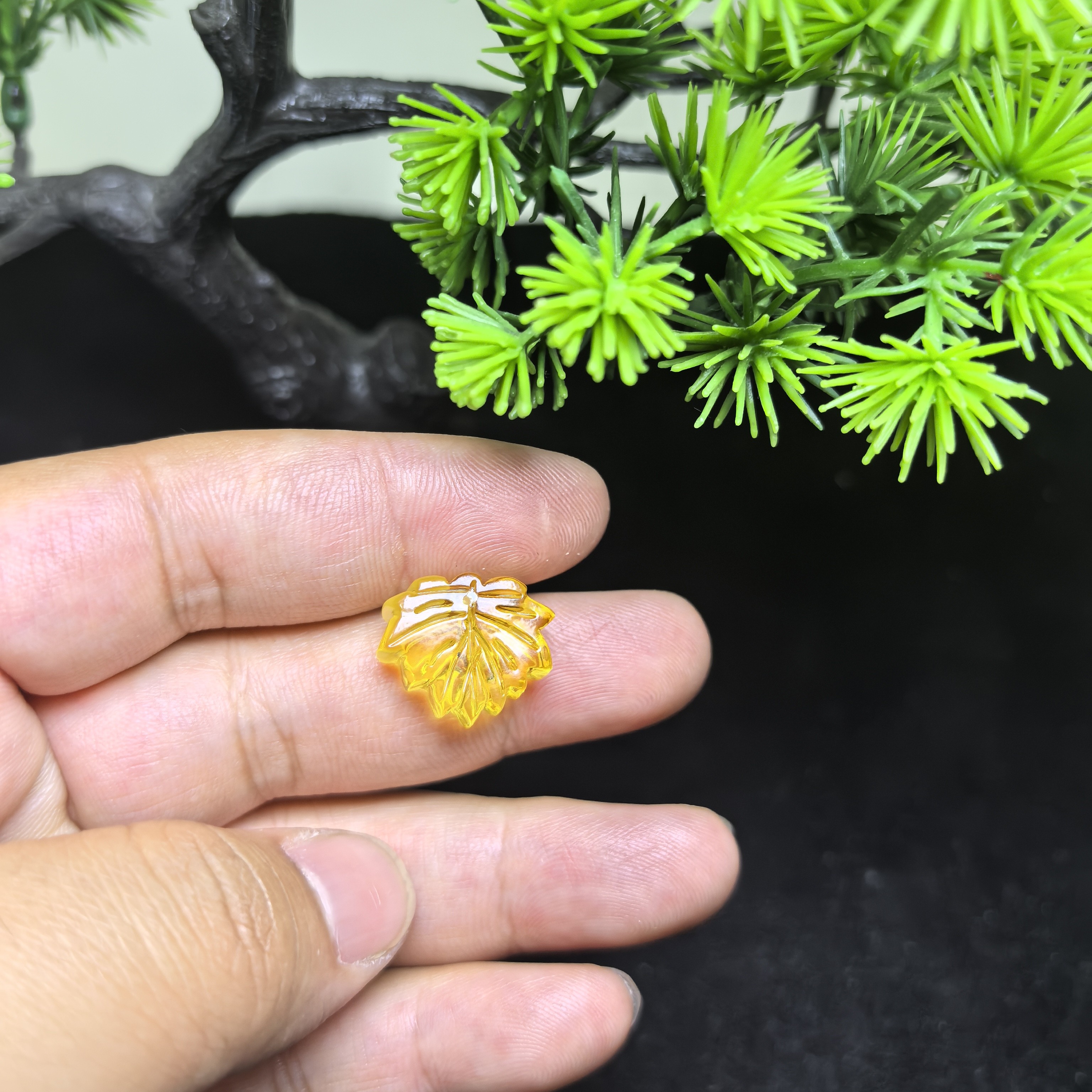 CA1500天然蜜蜡叶子配饰饰品滴溜无优化17.8×7×15.5天然蜜蜡