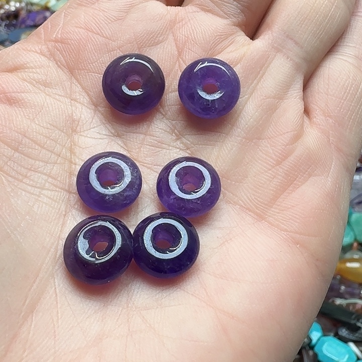 玛瑙/玉髓未镶嵌珠宝半成品2个13mm紫水晶