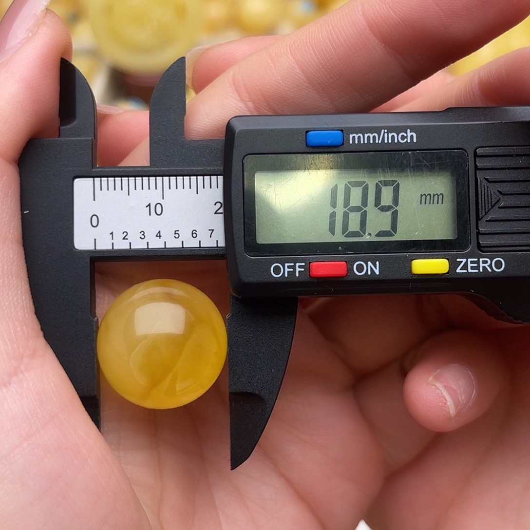 蜜蜡未镶嵌裸石蜜蜡圆珠梦微瑕