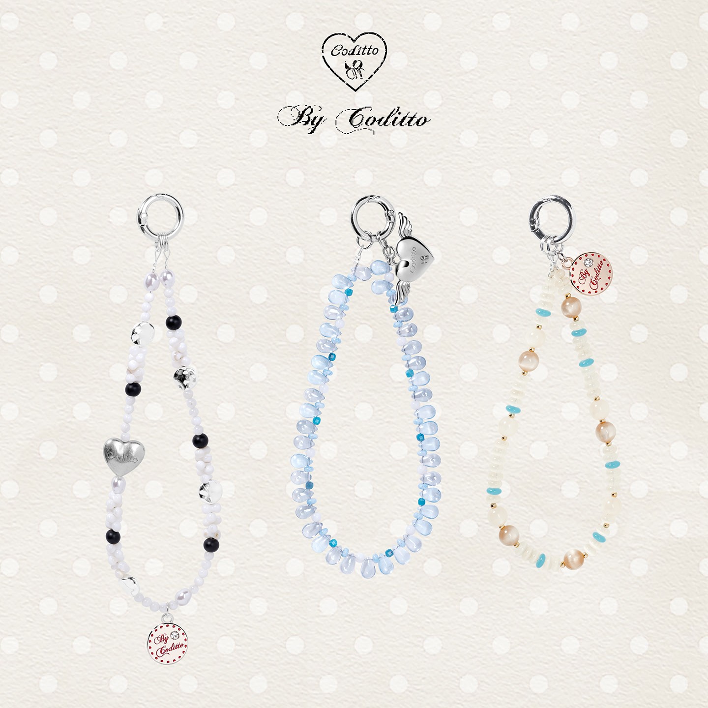 coditto雾海遗珠原创自制适用苹果/华为保护套手机链条装饰少女心