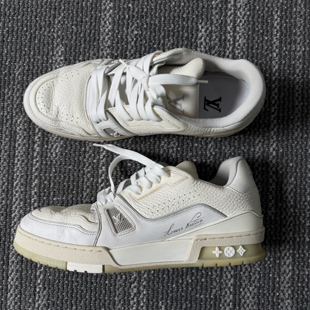 95新 LouisVuitton/路易威登 Trainer印花低帮板鞋/7.5码/0678