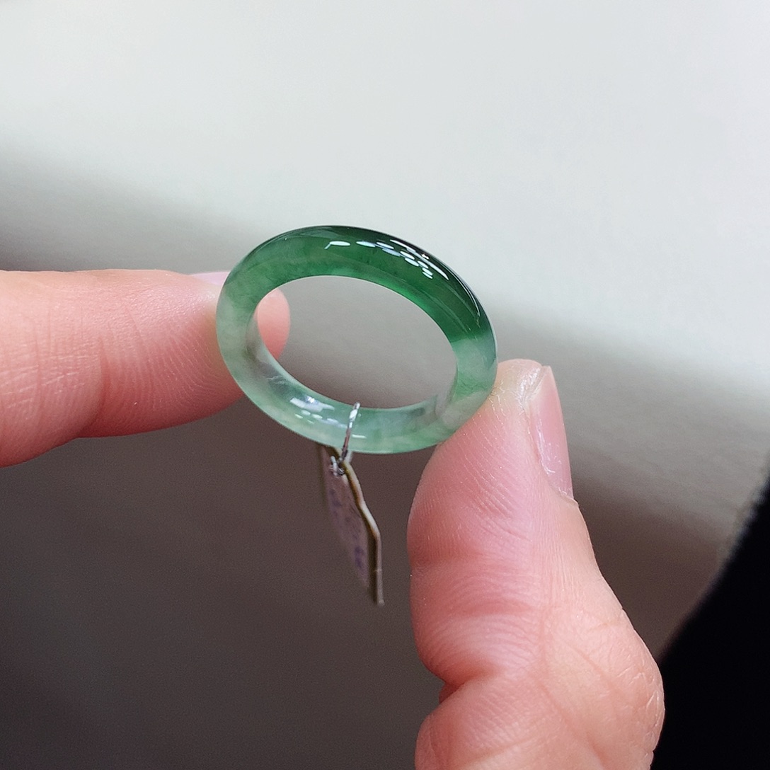 18K金镶嵌戒指翡翠13-14号