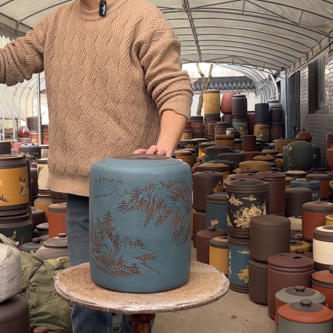 紫砂茶叶罐12 饼茶叶罐