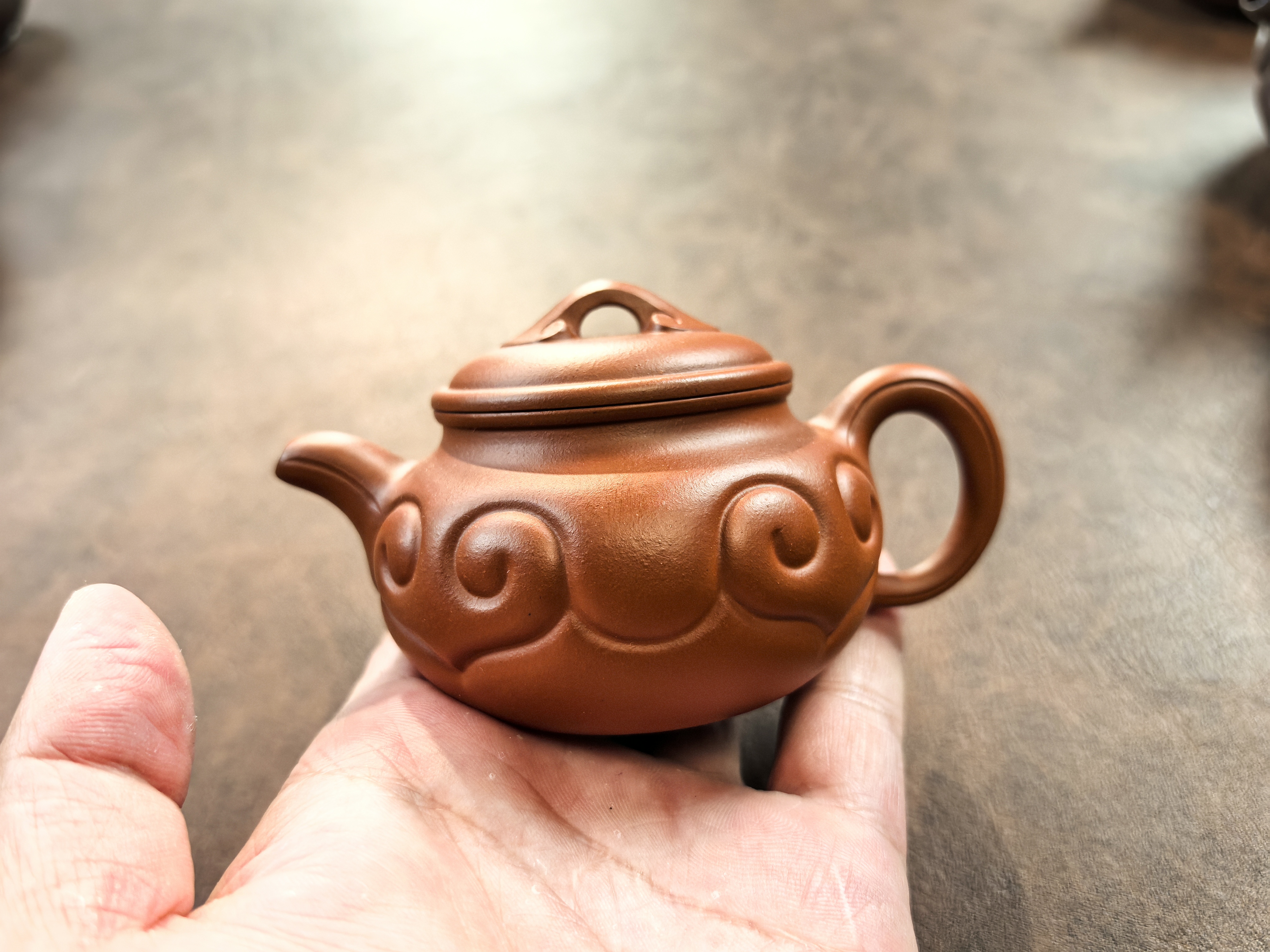 40目老朱砂仿古如意紫砂壶茶具