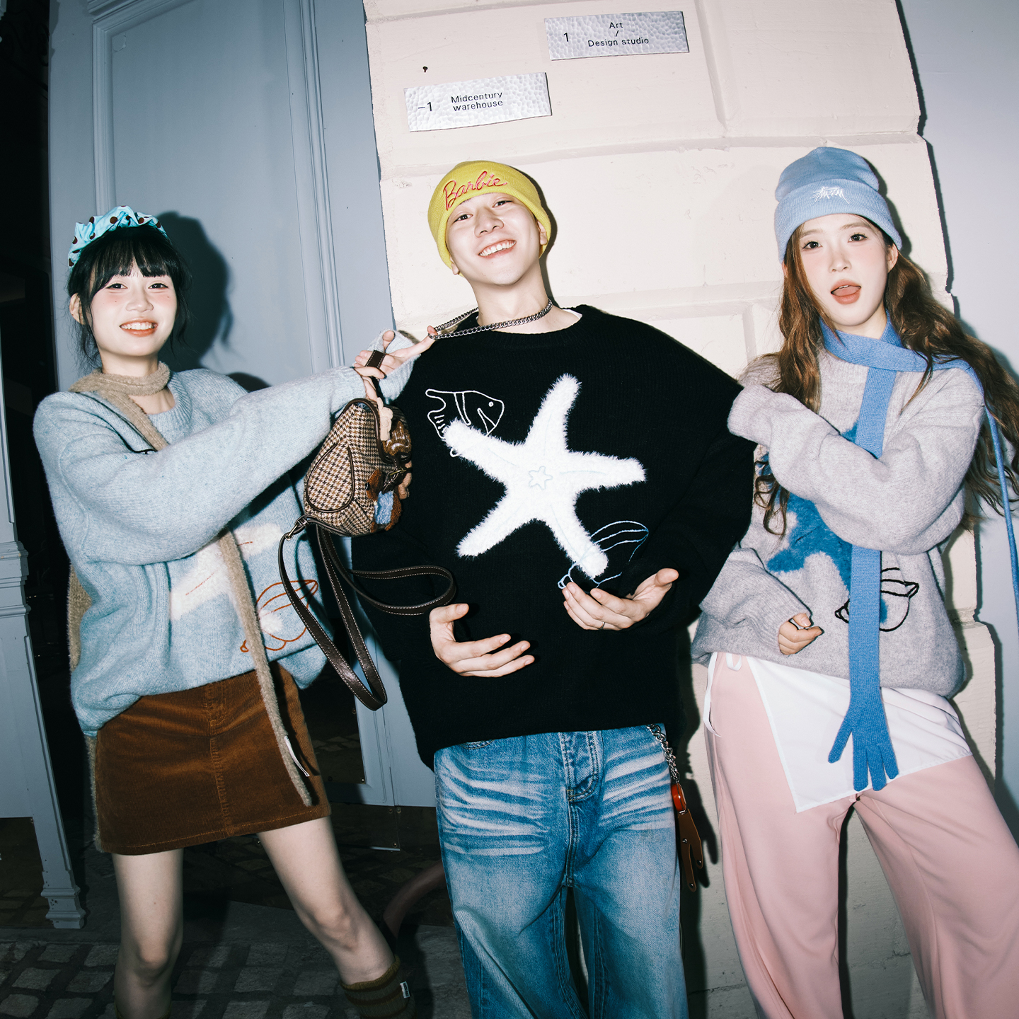 lemanism美式潮流海星刺绣毛衣男情侣款2025秋冬新款针织衫上衣女