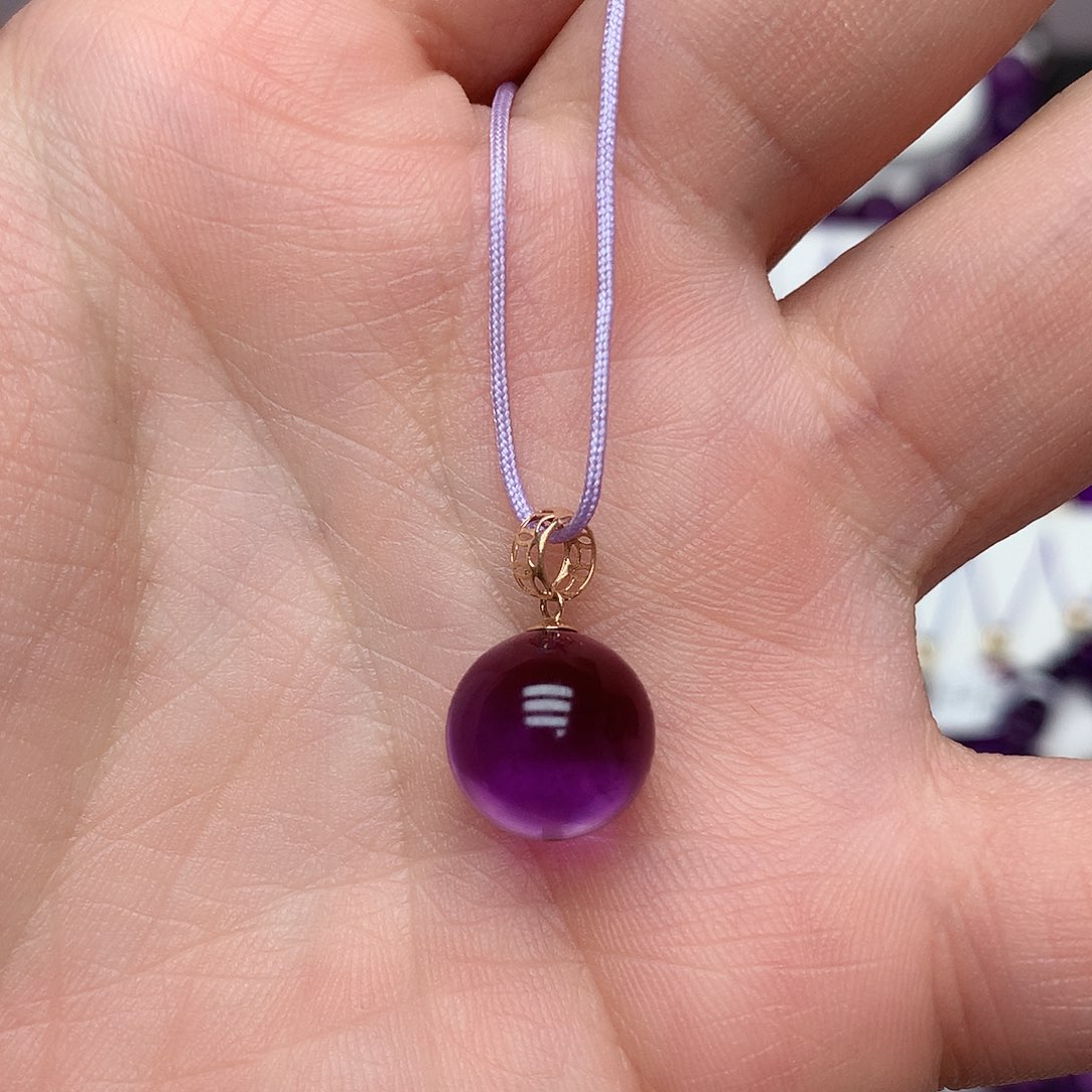紫晶吊坠(赠链)18K金镶嵌