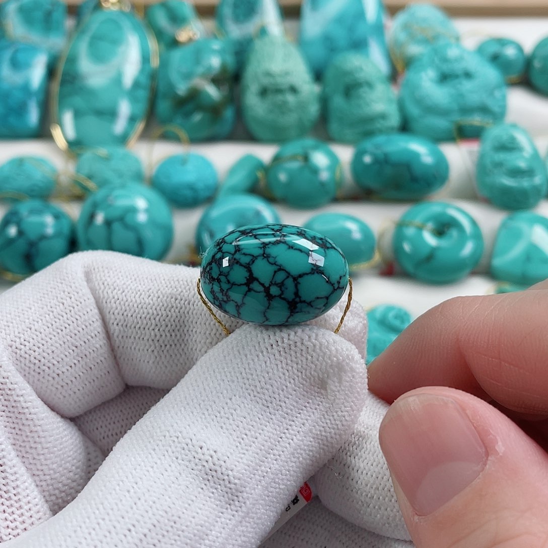 绿松石车挂未镶嵌直径14.8