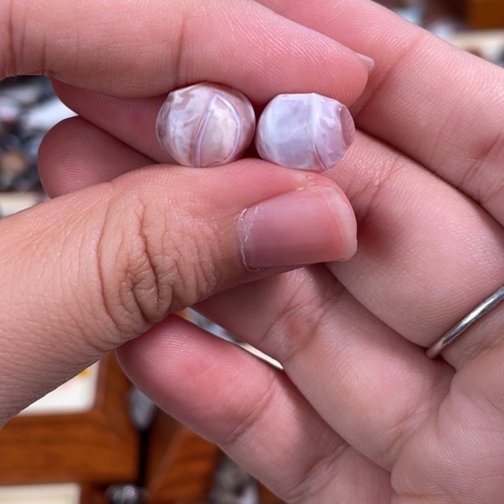 玛瑙/玉髓未镶嵌颈饰110一对