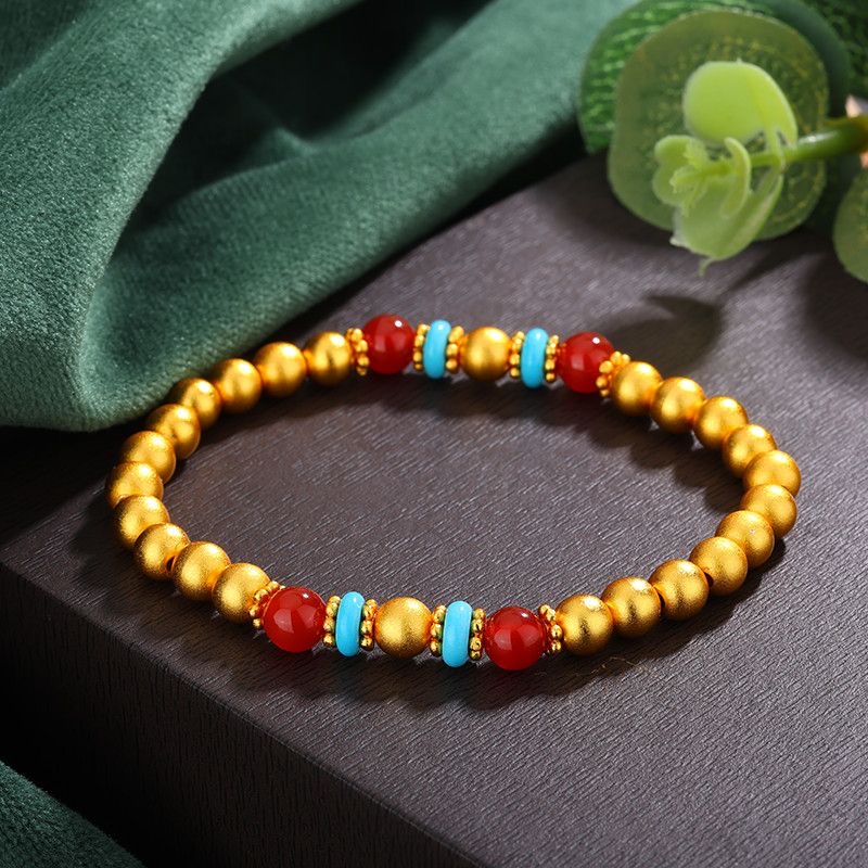 钨合金珐琅手链 原创设计金色日韩简约磨砂古法手饰JG-3022手链