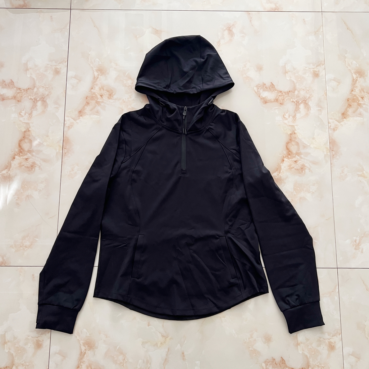 2520115（阿梦服饰）半拉链帽衫 衣长60