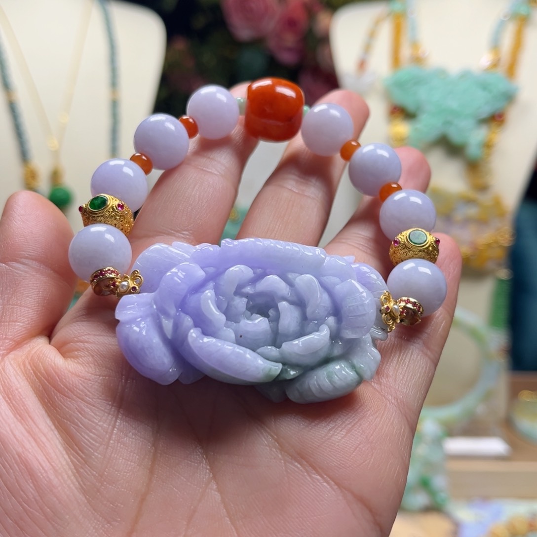 翡翠手链未镶嵌天然翡翠