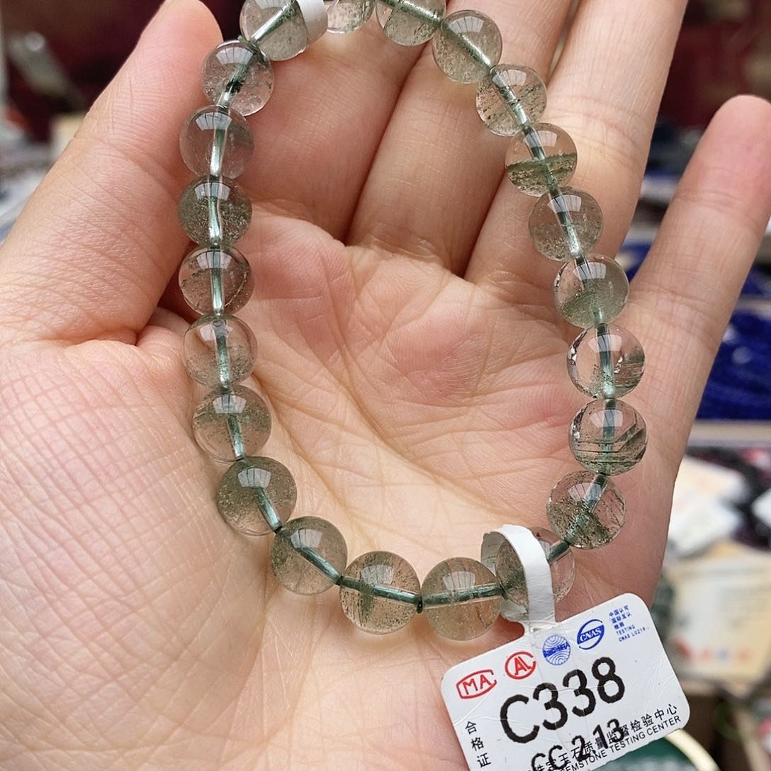 水晶手链未镶嵌C338 绿幽灵 8m+