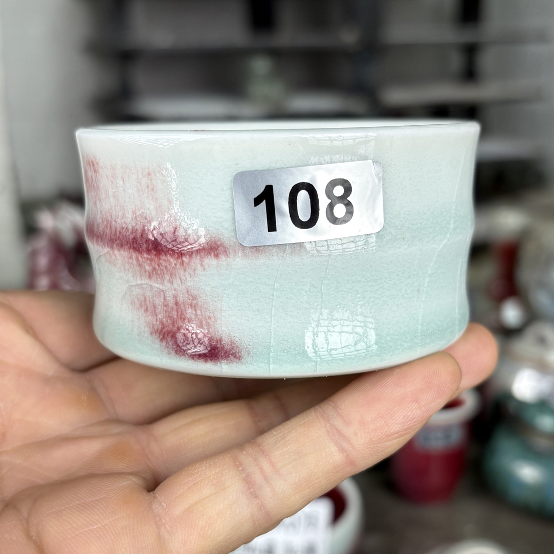 108支烧纯手工拉坯钧瓷原矿釉主人杯竹节杯自然窑变一物一拍茶杯