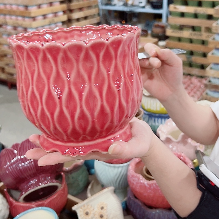 有孔.凑满10元发货多肉陶瓷花盆！