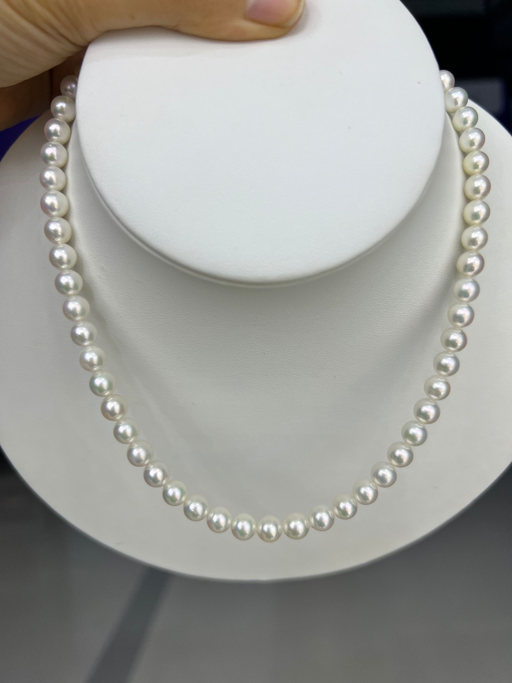 天然海水珍珠 花珠7.5-8mm无调珠串+真综合大证