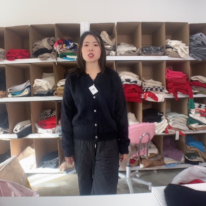 拉绒黑色开衫纯山羊绒假一赔三