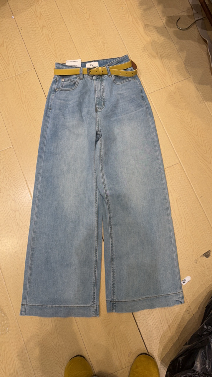 [李明甄选]099直筒阔腿牛仔裤