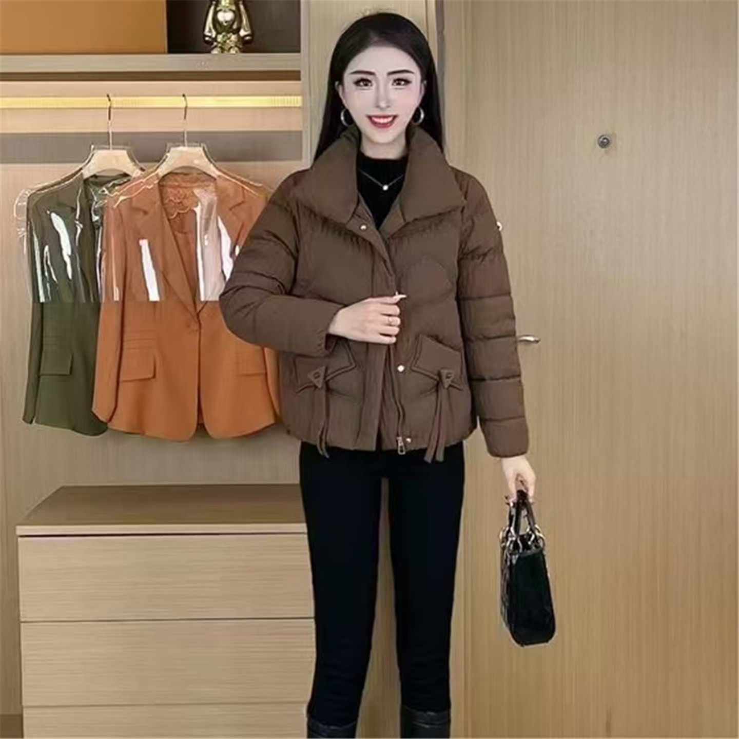 冬季小个子短款保暖棉服冬季妈妈装棉衣款式秋冬外套显瘦显高棉衣