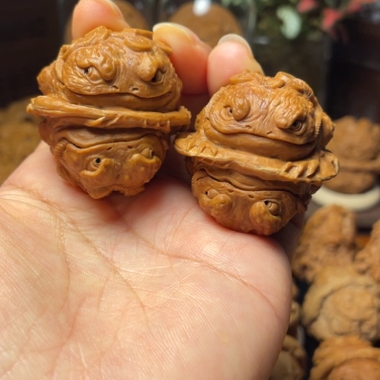 核桃手串/手链金蝉蛤蟆头核桃雕刻核桃37 38