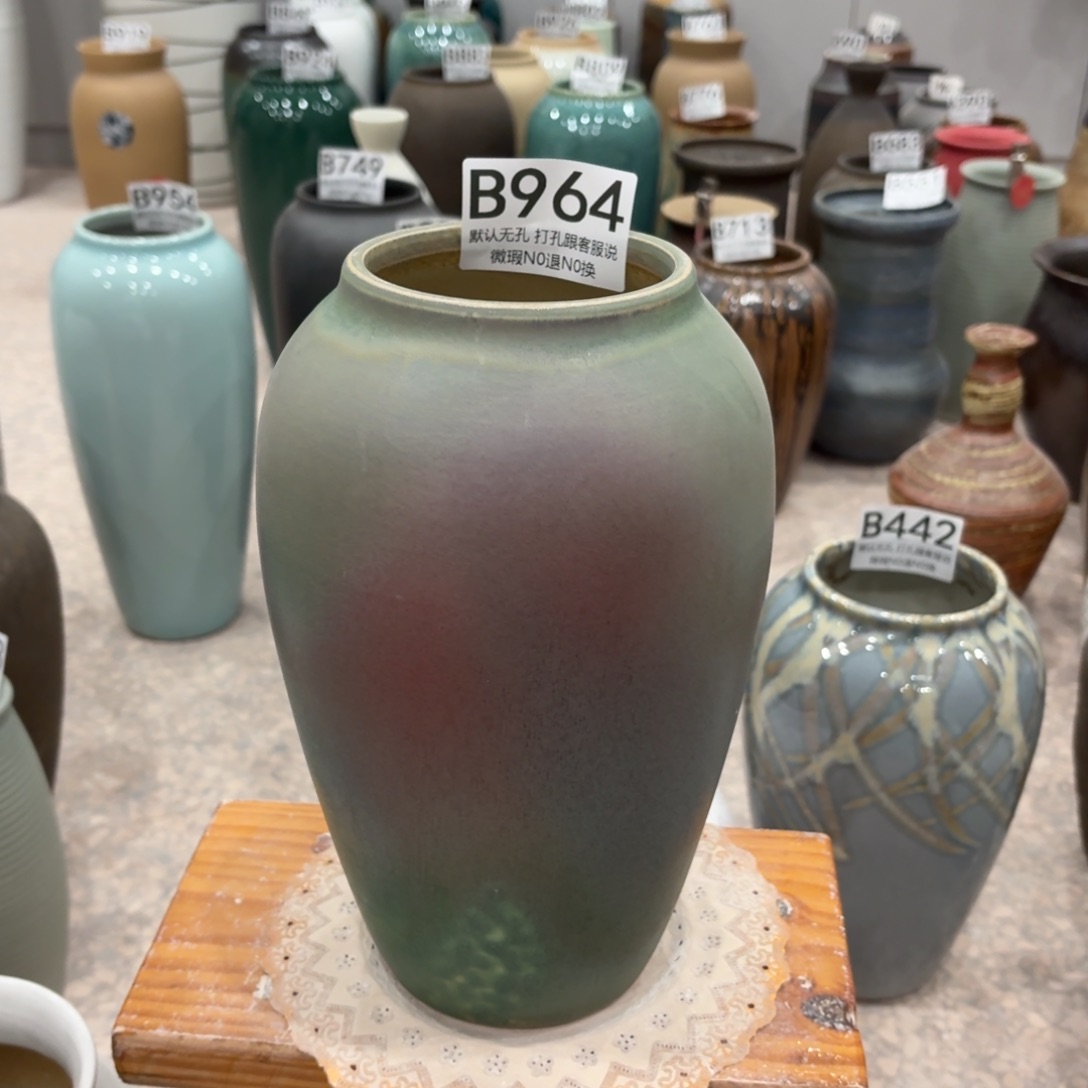 摆件瑕疵964 景德镇陶瓷花瓶高27口9.6